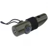 Multifunctional survival whistle Mil-Tec SP.22073 — 6-in-1 olive, compass, thermometer, mirror, magnifier, light, 100×35×30 mm