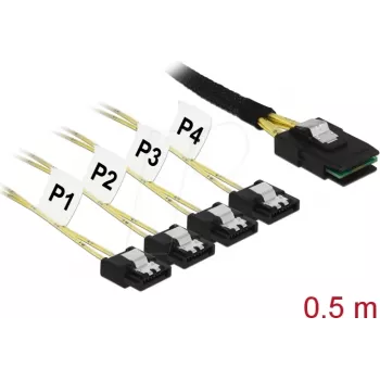 Cable DeLOCK 85800 Mini SAS SFF-8087 0.5m Black