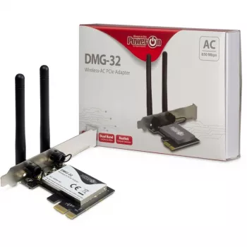 Inter-Tech DMG-32 - Built-In - Wireless - PCI Express - Wi-Fi - 650 Mbit/s - Black - Silver (88888148)