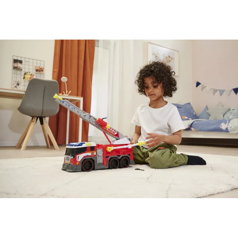 Fire truck toy Dickie model 203307000 — battery-powered, for ages 3+, colors: black/blue/red/white/yellow