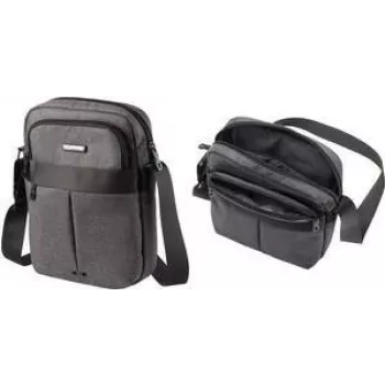 Shoulder bag LIGHTPAK EPSILON polyester grey with adjustable strap