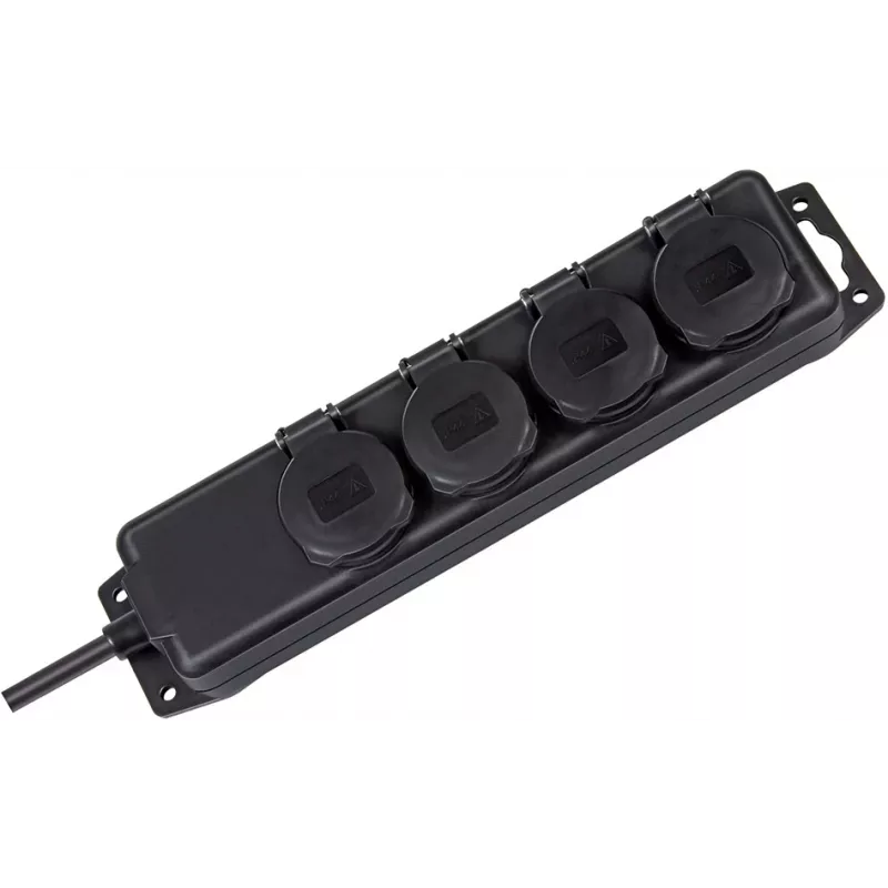 Brennenstuhl Extension socket IP44 4-way black 2,0mH07RN-F 3G1,5 - Extension Cord - AC 230 V - output connectors: 4 - 2 m (1159960)