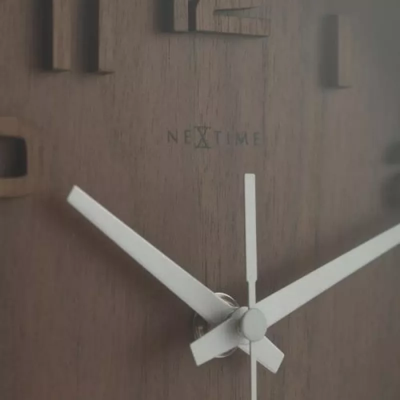 NeXtime klok 5192gs Wood Wood Small, 22x20 cm, Wall, Wood, Gray