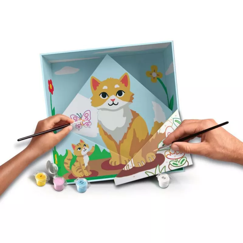 Painting kit Ravensburger CreArt Do it together — cat model, collaborative paint set