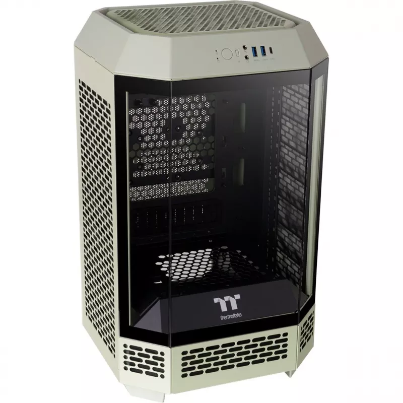 The Tower 250 , Tower-Enclosure Light Green, Tempered Glass