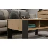 Coffee table top e shop Modern 90×58×50 cm, anthracite frame, Artisan oak shelves, matte