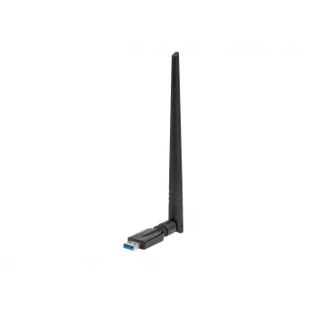Internal WLAN card LANBERG NC-1200-WIE — Dual-band USB WLAN adapter, RTL8812BU, up to 1200 Mbit/s, external 2x2 antennas (5 dBi), black