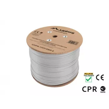 Network cable LANBERG LCUF6L-11CU-0305-S U/FTP Cat6a on reel, 305 m, 23 AWG, 500 MHz, grey