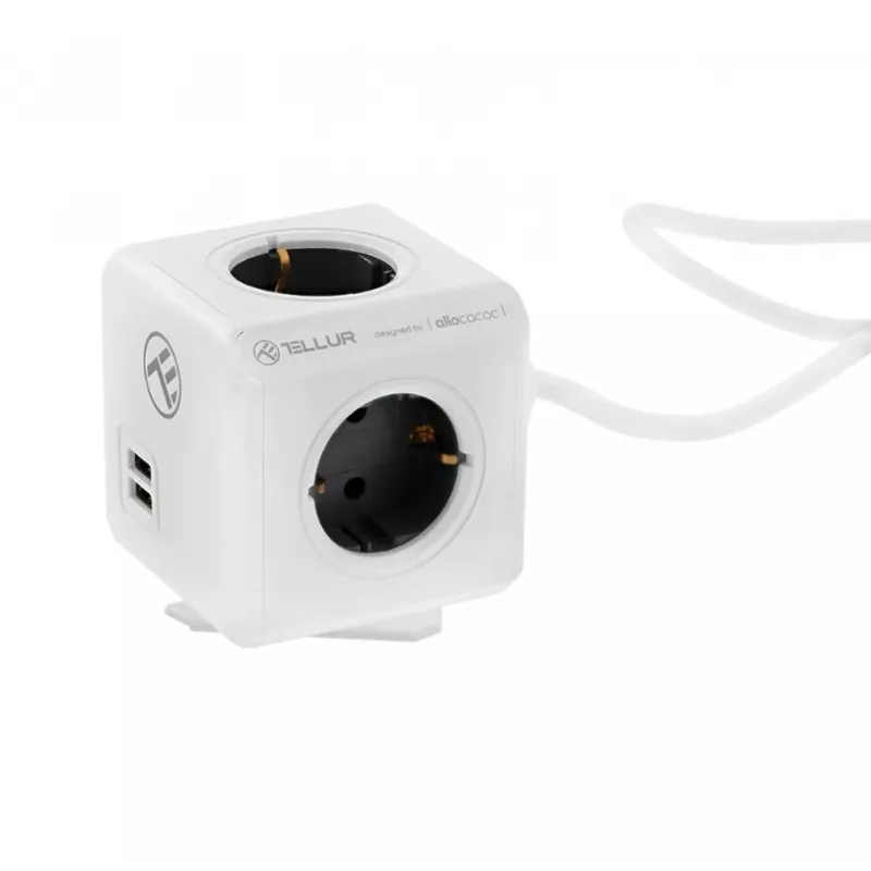 Power strip Tellur Power Cube Extended 4 Outlets 2 USB ports