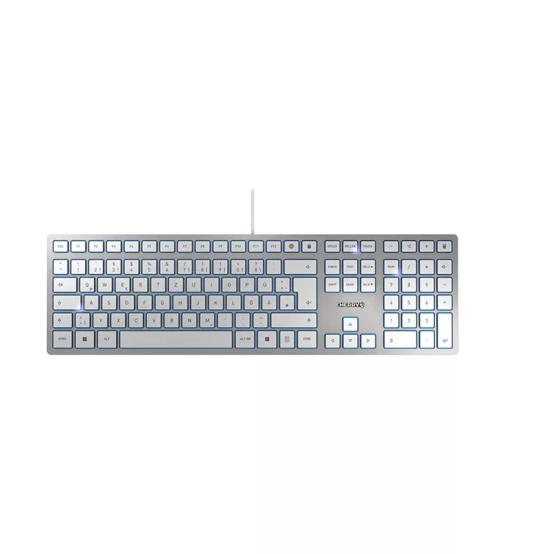 Keyboard CHERRY KC 6000 SLIM Universal USB QWERTZ German Silver