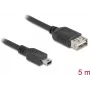 DeLOCK USB Cable USB 2.0 5m Mini-USB B USB A Black