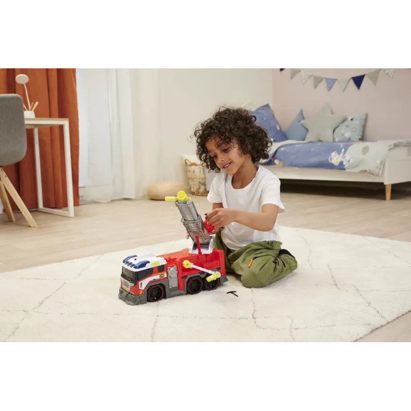 Fire truck toy Dickie model 203307000 — battery-powered, for ages 3+, colors: black/blue/red/white/yellow