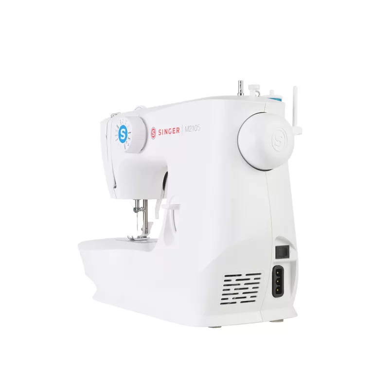 Semi-automatic sewing machine SINGER M2105 — 8 stitch patterns, 4-step buttonhole, free arm, electric, white