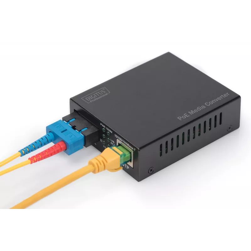 Digitus Gigabit PoE media converter, RJ45 / SC, MM, PSE