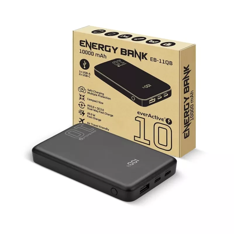 Portable Powerbank everActive EB-11QB 10,000 mAh, 2× USB-C 20W (QC4.0)