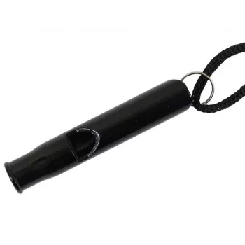 Survival whistle, aluminium , black