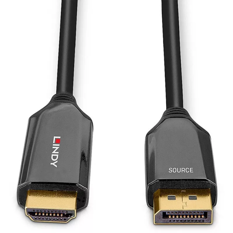 Lindy 3m Active DisplayPort 1.4 to HDMI 8K60 Cable, 3 m, DisplayPort, HDMI, Male, Male, Straight