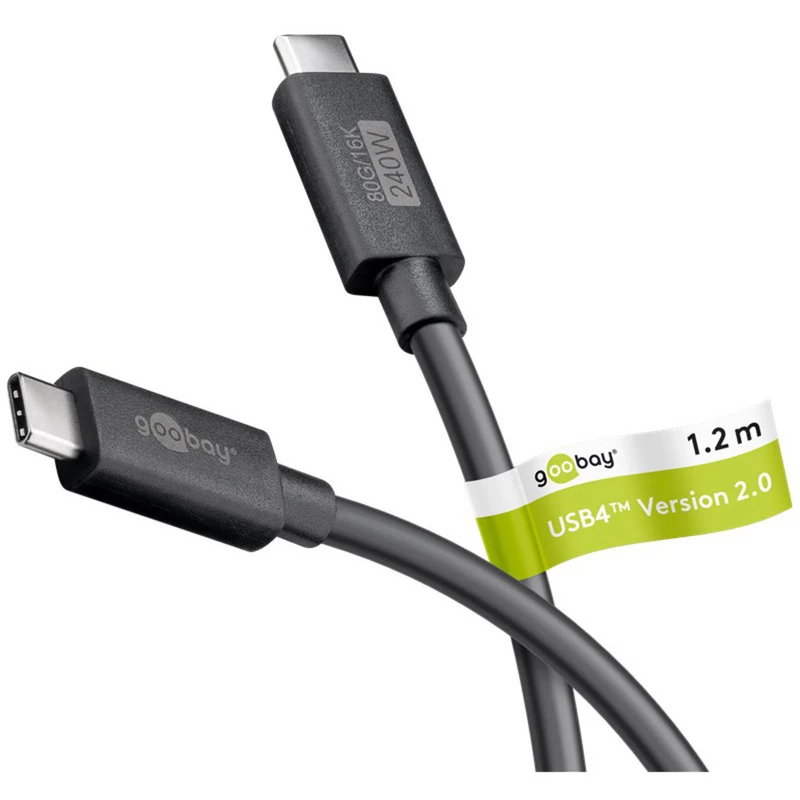 USB-C cable WENTRONIC USB4 Gen4 1.2m — supports 16k@60Hz and 4K@120Hz