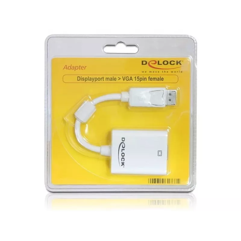 Video Cable Adapter DeLOCK 61766 0.125m VGA DisplayPort White