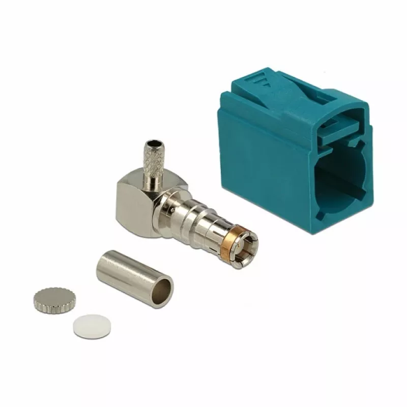 Coaxial connector DELOCK 89723 — FAKRA Z male, 90° angled, 13.8×21.5×9.5 mm
