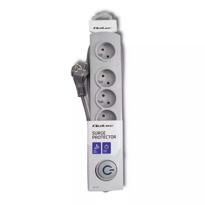 Surge Protector Qoltec 50272 Grey 5 AC Outlets 230V 3m