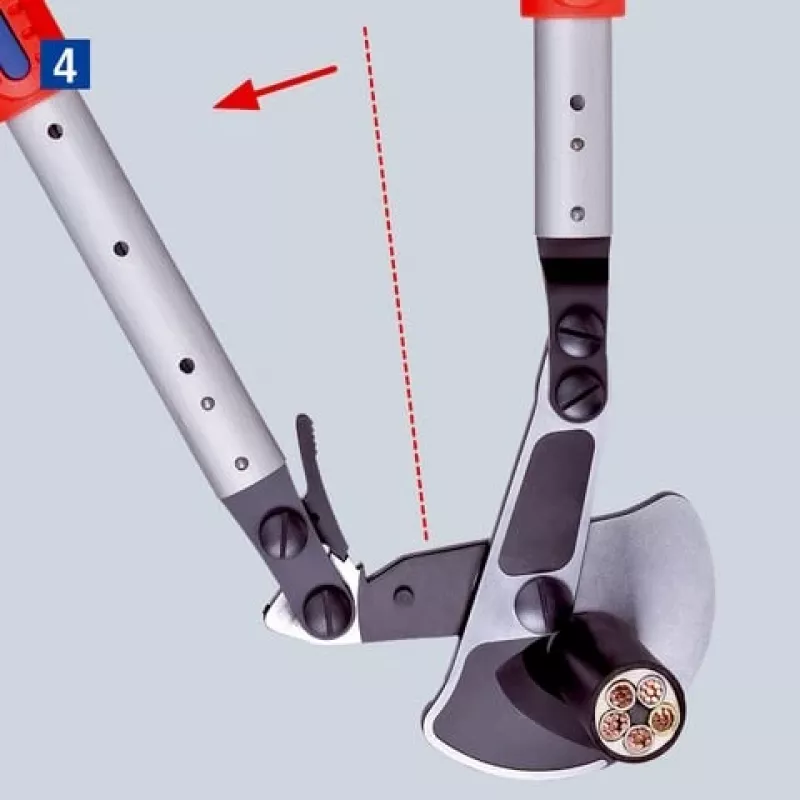 Cable shears Knipex 9532038, ratchet-action cutting tool for cables