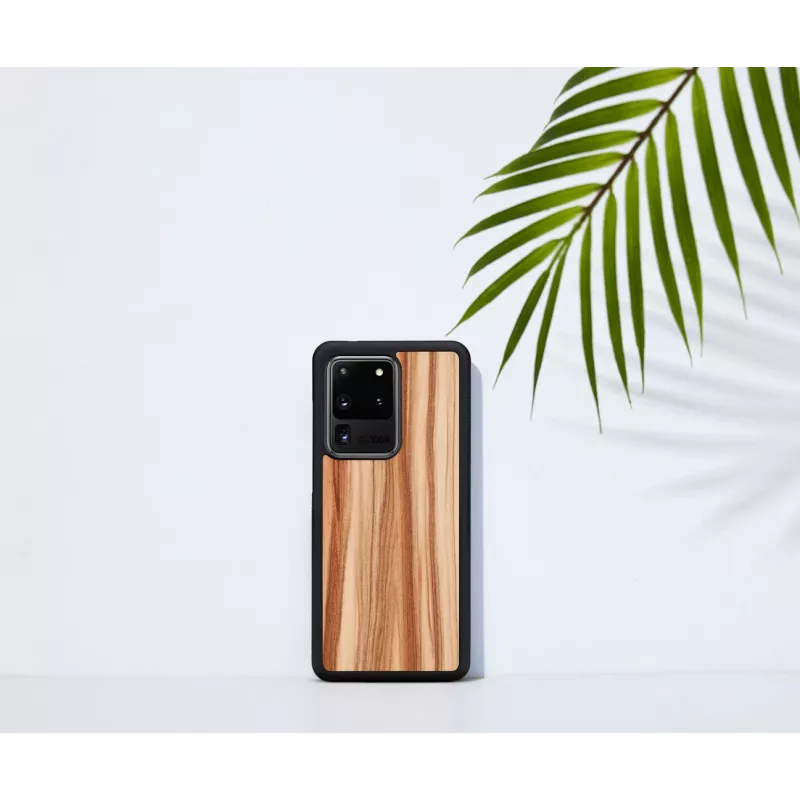 Phone case man and wood for Samsung Galaxy S20 Ultra — cappuccino black
