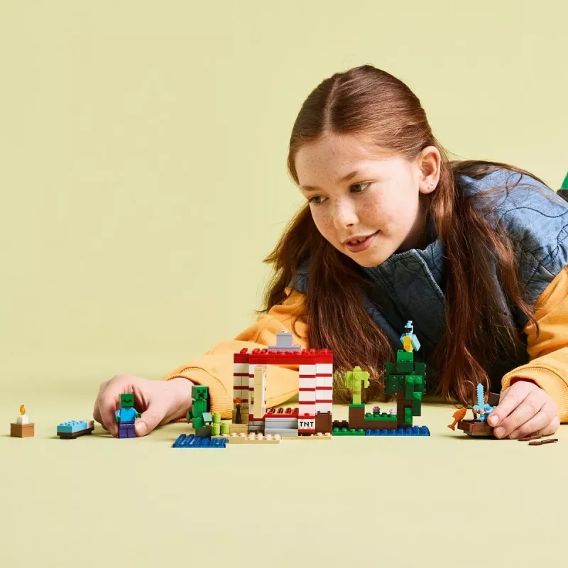 Construction toy LEGO Minecraft set 21275 TNT Jungle House, 287 pieces, 2 minifigures, age 8+
