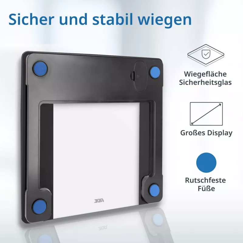 Bathroom body analysis scale ADE Ines BA2300-1 — black, body composition measurement