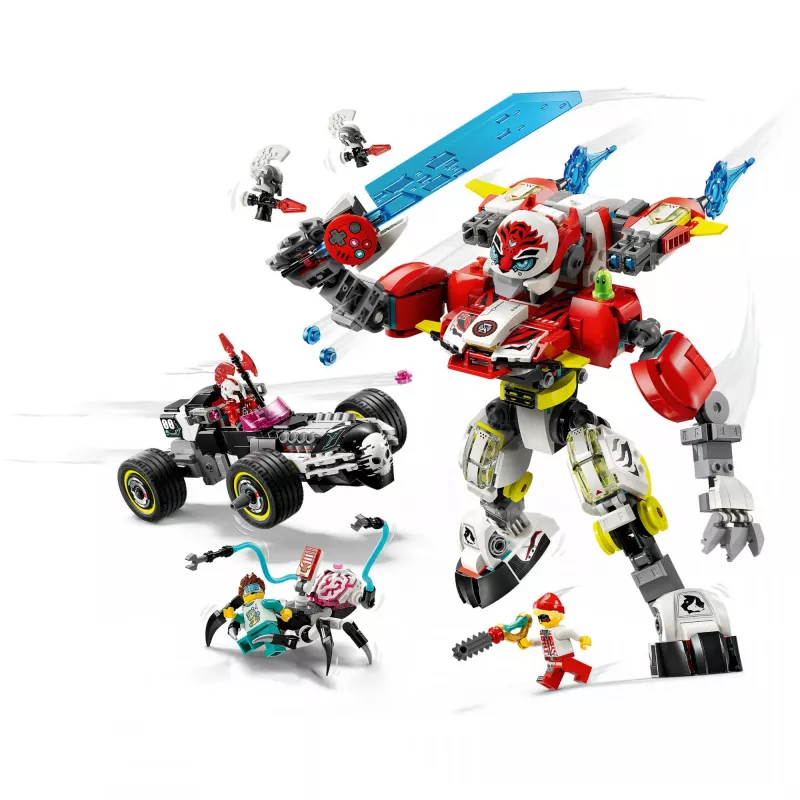 LEGO DREAMZZZ 71497 Cooper's Tiger Mech and Zero's Hot Rod Car