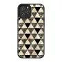 Protective phone case iKins for Apple iPhone 12 / 12 Pro — pyramid pattern, black