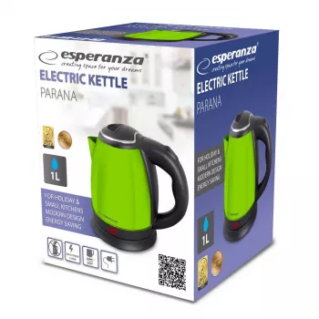 Electric kettle ESPERANZA EKK128G 1.0 L 1350 W cordless plastic housing green