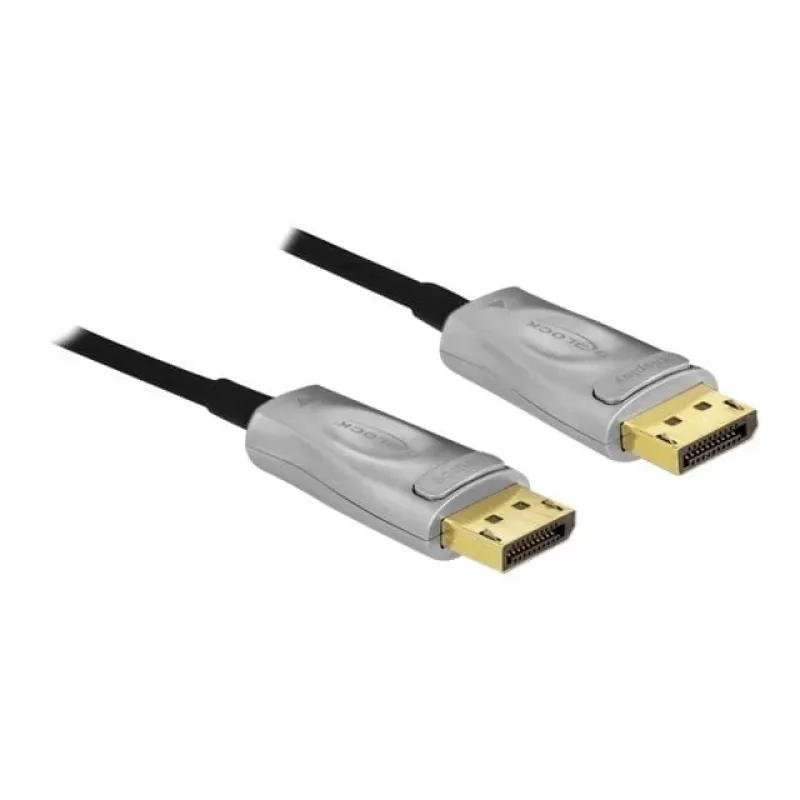 DeLOCK - DisplayPort-Cable - DisplayPort (M) to DisplayPort (M) - DisplayPort 1,4 - 15,0m - Supports 8K UHD (7680 x 4320) - Black (85886)