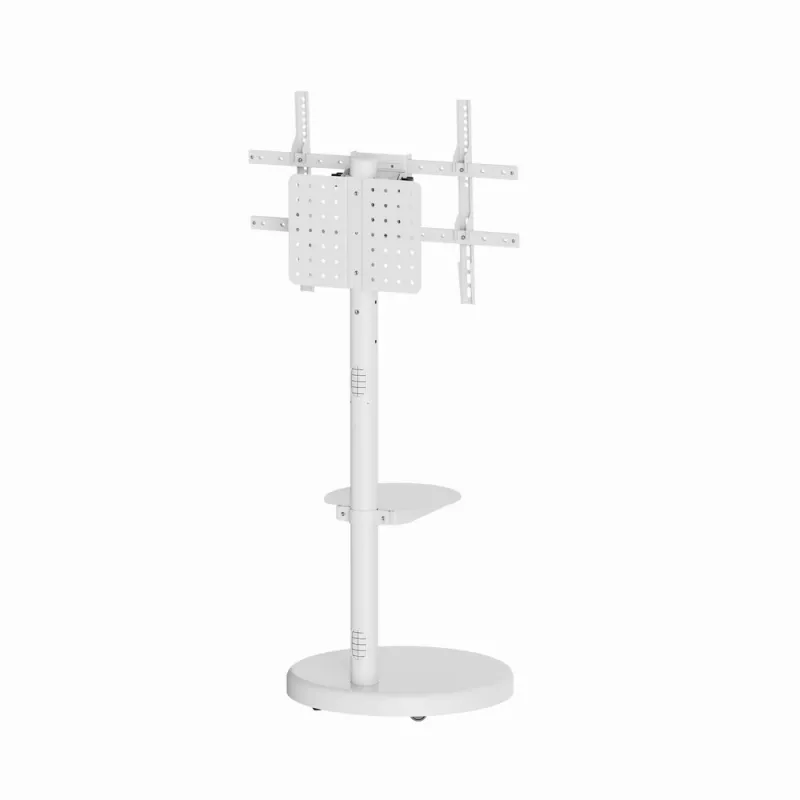 Floor TV stand GEMBIRD TVS-86TR-01-W for 37–86 inch TVs, white, swivel & tilt, VESA 200x200–600x400, max load 50 kg