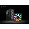 PC Cube Case SAVIO Noctis Glass RGB — Black, ATX/Micro-ATX, 210×410×450 mm, 3×120 mm front fans