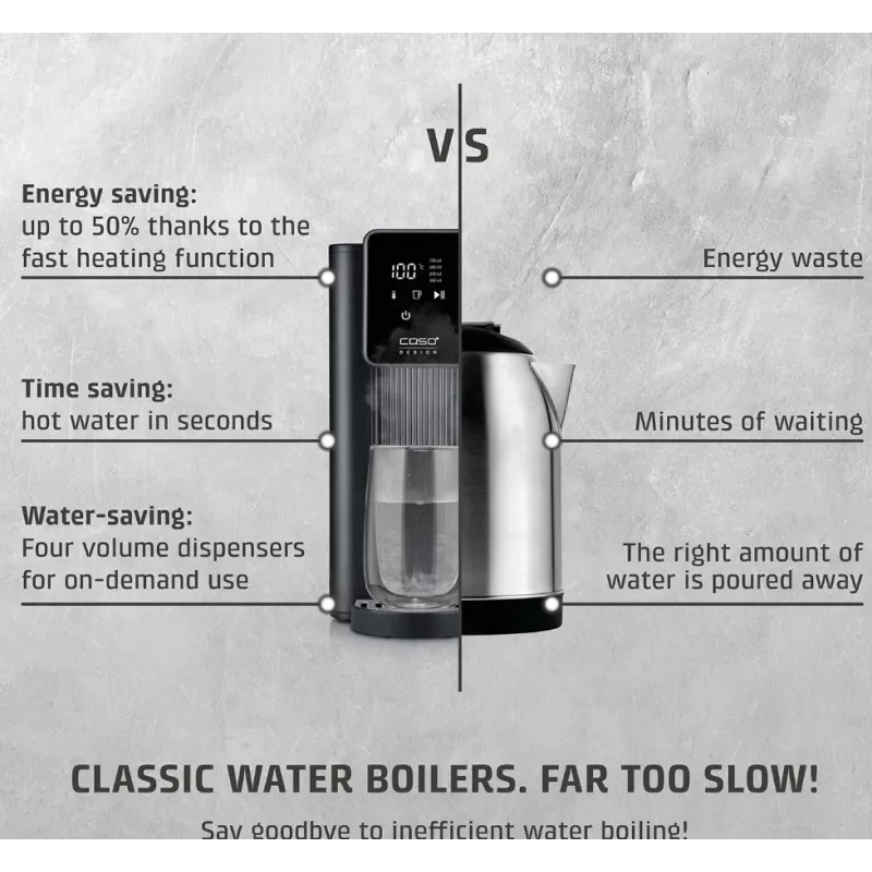 Caso Turbo Hot Water Dispenser | HW 616 | Water Dispenser | 2600 W | 2.5 L | Plastic/Stainless Steel | Black/Stainless Steel