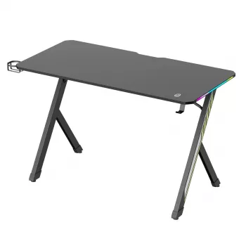 MACLEAN NanoRS RS102 Gaming Desk with RGB LED Backlight, 120x60 cm, Black
