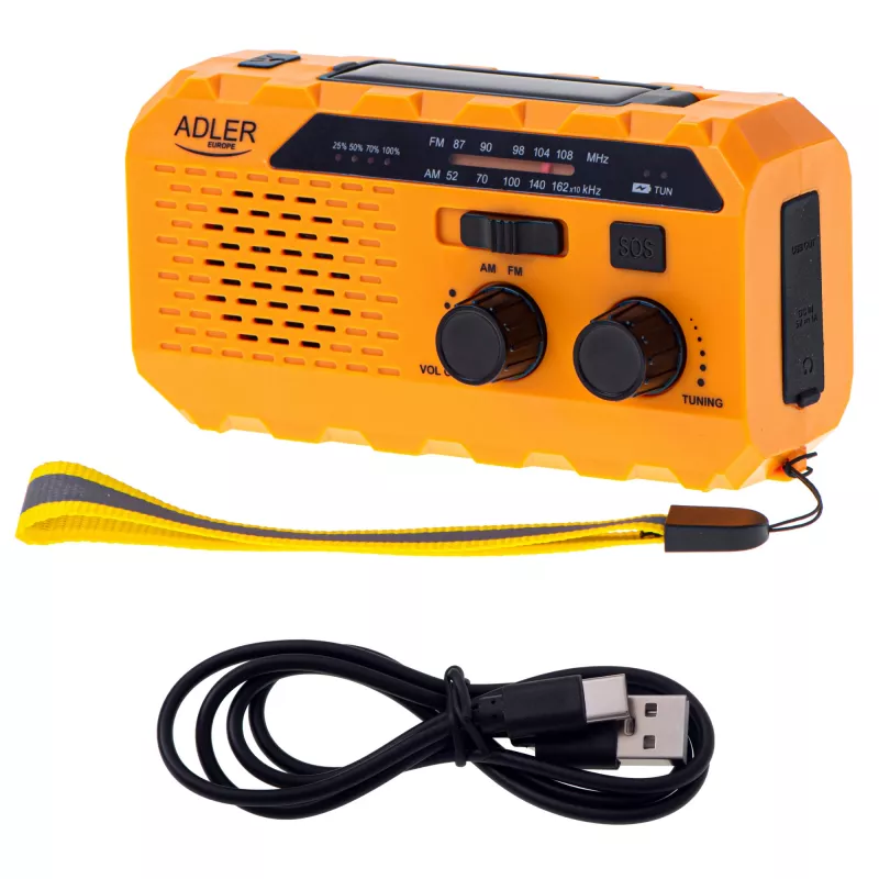 Portable radio Adler AD 1197 with flashlight and alarm function