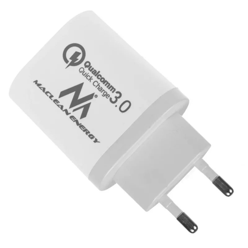 Wall charger MACLEAN MCE479W — 3‑port USB quick charger, 18W total output