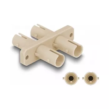 DeLOCK Optical Fiber Coupler ST Duplex female to ST Duplex female beige
