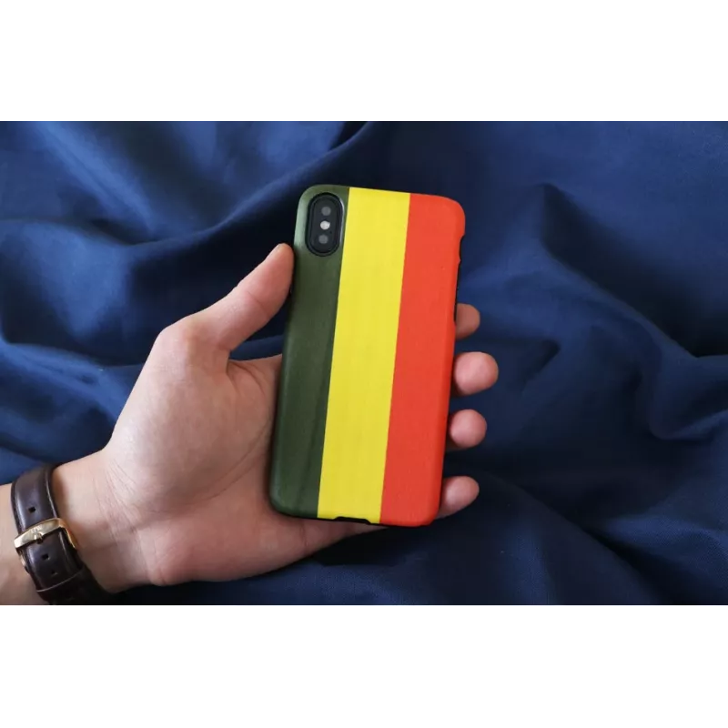 Smartphone case man and wood for iPhone X/XS — Reggae Black, protective hard back cover