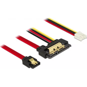 SATA cable DeLOCK 85234 0.3 m SATA 7-pin + Molex 4-pin SATA 22-pin Black