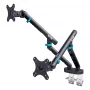 Monitor mount DIGITUS Dual design for 2×35 inch screens, clamp, 2×10 kg, VESA 75×75–100×100, tilt -45–90°