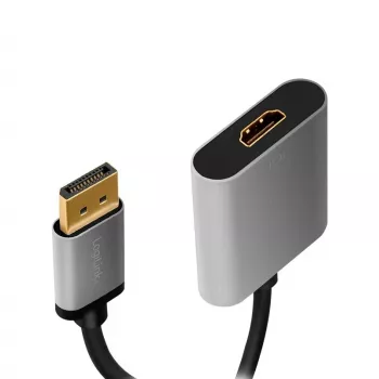 LogiLink CDA0108 video cable adapter 0.15 m DisplayPort HDMI Black Grey