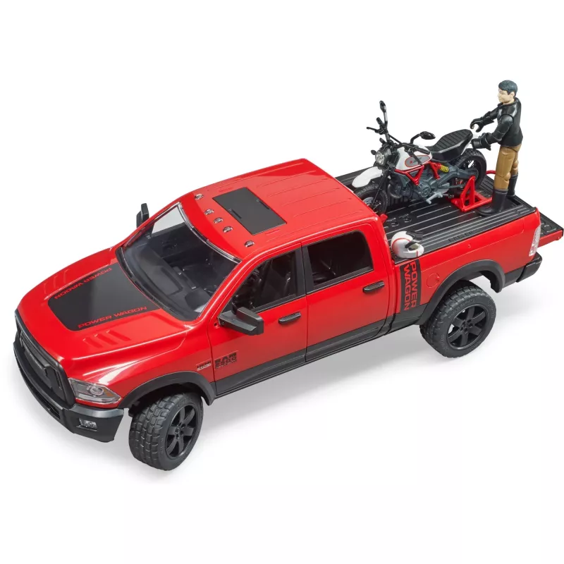 Dodge RAM 2500 Power Wagon with trailer and motorcycle Ducati 02502 BRUDER