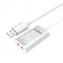 Audio converter Unitek Y-247A, silver, USB Type-A connector, compact 12×28×46 mm