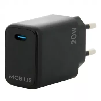 Mobilis - Power Supply - schnell - 20 Watt - PD/PPS (24 pin USB-C) - Black - Europa (001361)