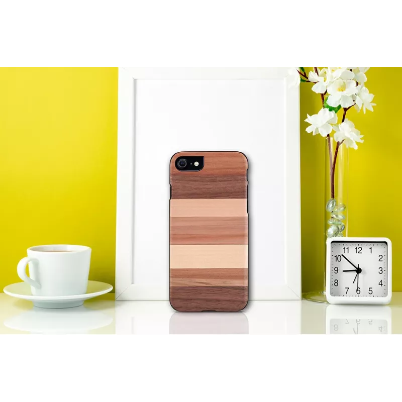 Phone case man and wood for iPhone 7/8 — sabbia black
