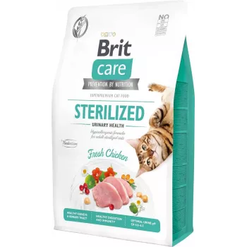 Dry cat food Brit Grain-Free Sterilized Urinary 2 kg — for sterilized adult cats, chicken, 32% protein, urinary support
