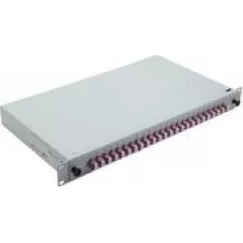 Network Cable Helos LWL 19 inch Splice Box 24 x LC Duplex OM4 ready gray 375560